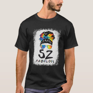 52nd誕生日素晴らしい女の子絞り染めメッシーバン52Y Tシャツ