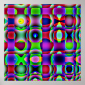 52x52 or Smaller Poster Psychedelic Square Pattern ポスター (正面)
