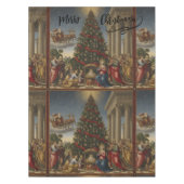52x70 Cotton Nativity Christmas Tablecloth テーブルクロス (正面)
