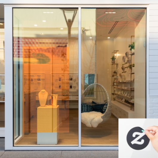 52x72 Solid Orange Partial Transparent Design ウィンドウサイン (店舗窓)