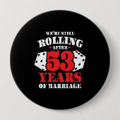 53おもしろい周年記念結婚したカップル53年 缶バッジ (正面)