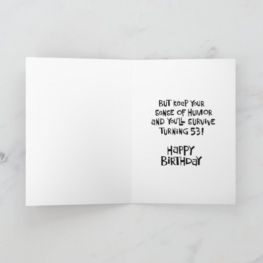 53おもしろい番目の誕生日挨拶 カード (内部)