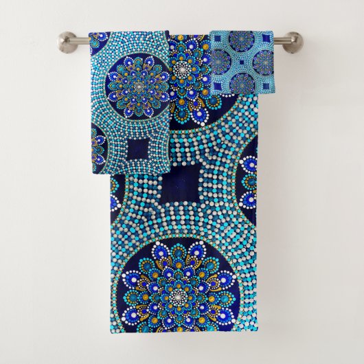 53ブルー王室のバスタオルセット バスタオルセット (インサイチュ)