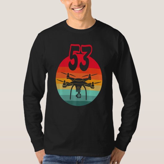 53台目の誕生日IレトロリモコンDrone With C Tシャツ (正面)