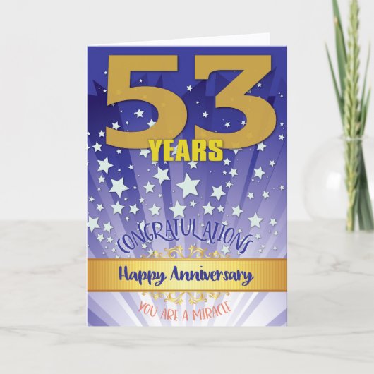 53回目の回復記念日 太字の数字 カード (正面)
