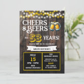 53年前のバックヤードBBQバースデーへの乾杯とビール 招待状 (スタンド正面)