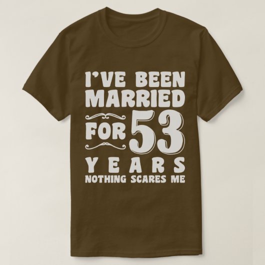 53年間の結婚生活を経て夫婦で面白い Tシャツ (デザイン正面)