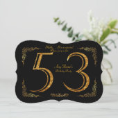 53日,誕生会53日,ギャツビー,ブ素晴らしラック&金ゴールド 招待状 (スタンド正面)