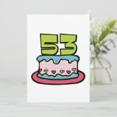 53歳お誕生日ケーキ カード (スタンド正面)
