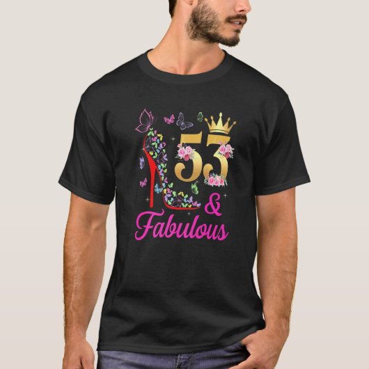 53歳と素晴らしい53歳の蝶H Tシャツ (正面)