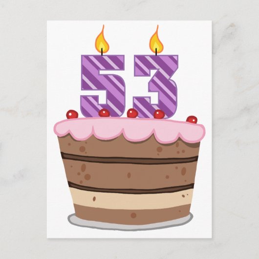 53歳のお誕生日ケーキ ポストカード (正面)