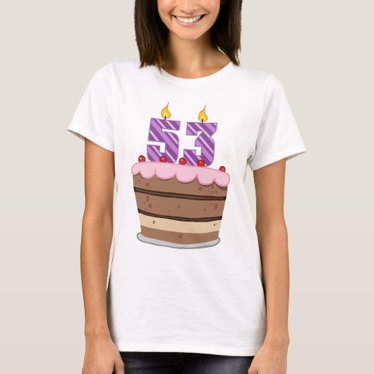 53歳のお誕生日ケーキ Tシャツ (正面)