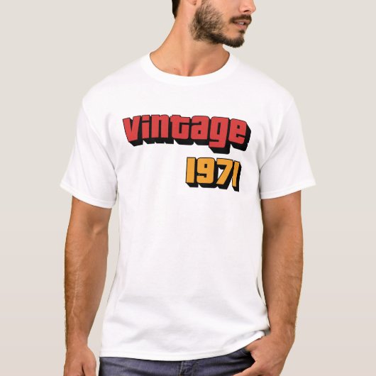 53歳のギフト男性女性ヴィンテージ1971 53位誕生 Tシャツ (正面)