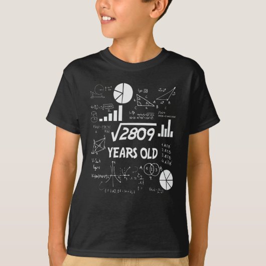 53歳の数学先生53回誕生日ギフト Tシャツ (正面)