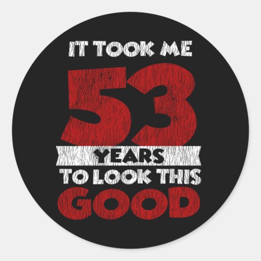 53歳の日に良い53誕生日見た ラウンドシール (正面)