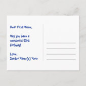 53歳の誕生日おめでとう:楽しいスターパターン、虹53、名前 ポストカード (裏面)