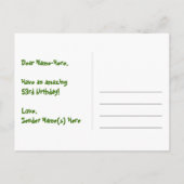 53歳の誕生日おめでとう!楽しい花火模様+虹53 ポストカード (裏面)