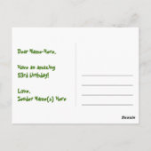 53歳の誕生日おめでとう！楽しい花火模様＋虹53 ポストカード (裏面)