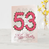 53歳の誕生日カード(バラと離れ付) カード (黄色い花)