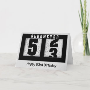 53歳の誕生日ブラックオドメーター カード