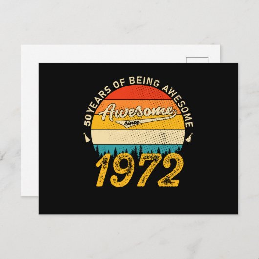 53歳の誕生日 1972 最高の53歳の誕生日プレゼント ポストカード (正面/裏面)