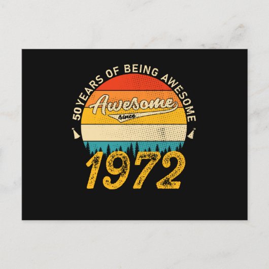 53歳の誕生日 1972 最高の53歳の誕生日プレゼント ポストカード (正面)