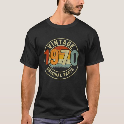 53歳ヴィンテージオリジナル部品1970レトロ53r tシャツ (正面)