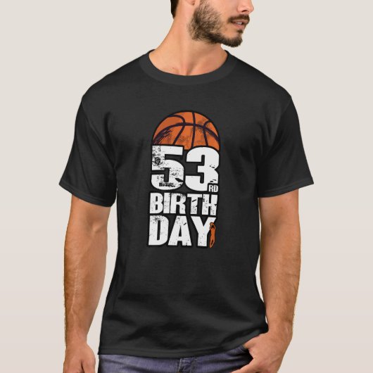 53歳ヴィンテージバスケットボール53誕生日 Tシャツ (正面)