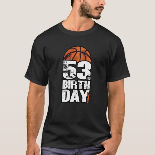 53歳ヴィンテージバスケットボール53誕生日 Tシャツ (正面)