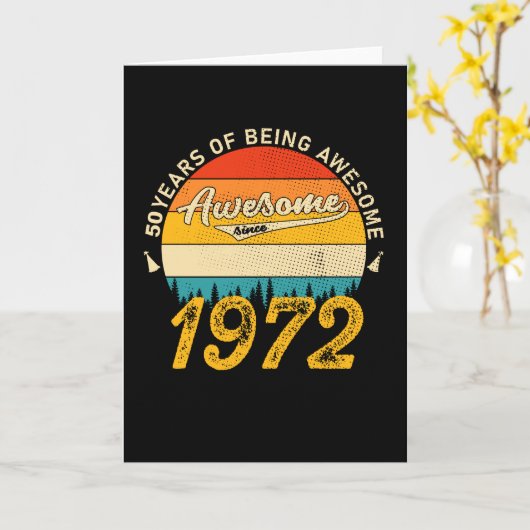 53歳1972年53位素晴らし誕生日ギフト カード (黄色い花)