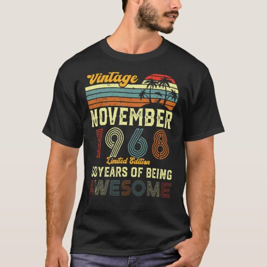 53歳53番目の誕生日ヴィンテージ1968年11月me tシャツ (正面)