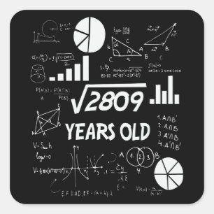 53歳Bday数学先生53番目の誕生日ギフト スクエアシール