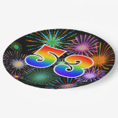 53番目のイベント-おもしろいカラフル、はっきりした、虹53 ペーパープレート (アングル)