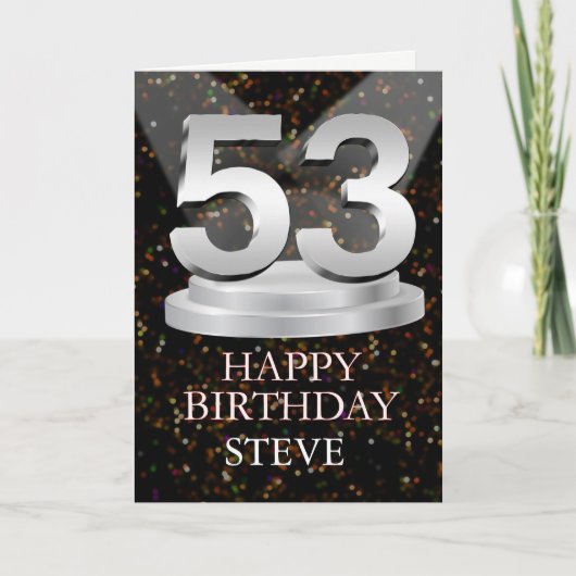 53番目の誕生日スポットライト名刺追加 カード (正面)