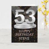 53番目の誕生日スポットライト名刺追加 カード (黄色い花)