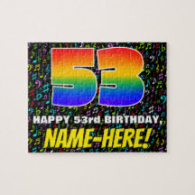 53番目の誕生日:おもしろい、カラフル音楽シンボル、「53」