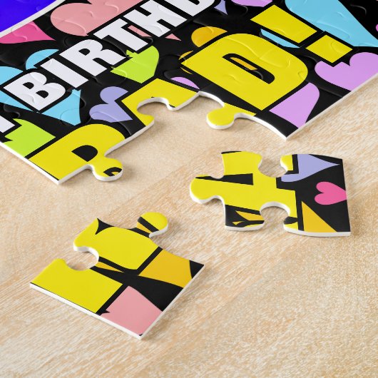 53番目の誕生日—おもしろい、愛するハートシェイプ+「53」 ジグソーパズル (側面)