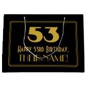53番目の誕生日:インスパイアアールデコの「53」の外観と名前 ラージペーパーバッグ (正面)
