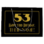 53番目の誕生日:インスパイアアールデコの「53」の外観と名前 ラージペーパーバッグ (裏面)