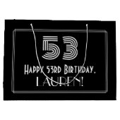 53番目の誕生日:インスパイアアールデコの「53」の外観と名前 ラージペーパーバッグ (裏面)