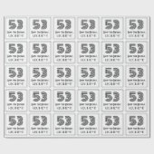 53番目の誕生日:インスパイアアールデコスタイル「53」 +名前 ラッピングペーパー (フラット)