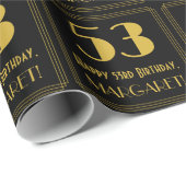 53番目の誕生日～インスパイアアールデコルック"53"，名前 ラッピングペーパー (ロールコーナー)