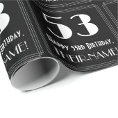 53番目の誕生日-インスパイアアールデコルック"53"，名前 ラッピングペーパー (ロールコーナー)