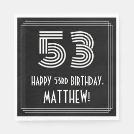 53番目の誕生日:インスパイアアールデコ検索"53" +名前 スタンダードランチョンナプキン