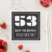 53番目の誕生日:インスパイアアールデコ検索"53" +名前 スタンダードランチョンナプキン (インサイチュ)