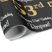 53番目の誕生日:エレガント豪華なフェイク金ゴールドルック# ラッピングペーパー (ロールコーナー)