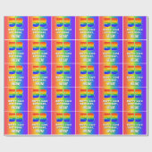 53番目の誕生日: カラフル、おもしろいレインボーパターン# 53 ラッピングペーパー (フラット)