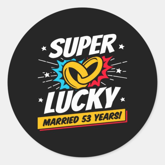 53結婚した年53結婚周年 ラウンドシール (正面)