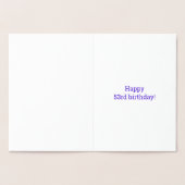 53誕生日はっきりした:「53歳!」 ゴールドフォイルカード 箔カード (内部)