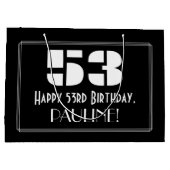 53誕生日インスパイア～アールデコルック"53" +名前 ラージペーパーバッグ (裏面)